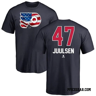 Navy Youth Noah Juulsen Philadelphia Flyers Name and Number Banner Wave T-Shirt -